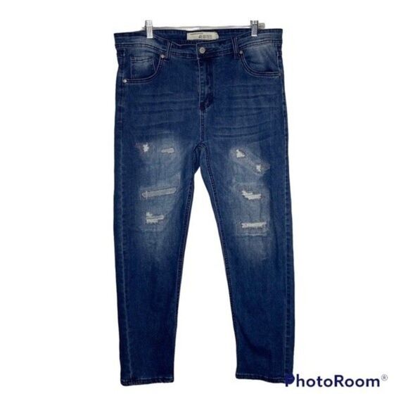 Refinery Republic Blue Denim Distressed Slim Leg Jeans 36x30 - Picture 1 of 11